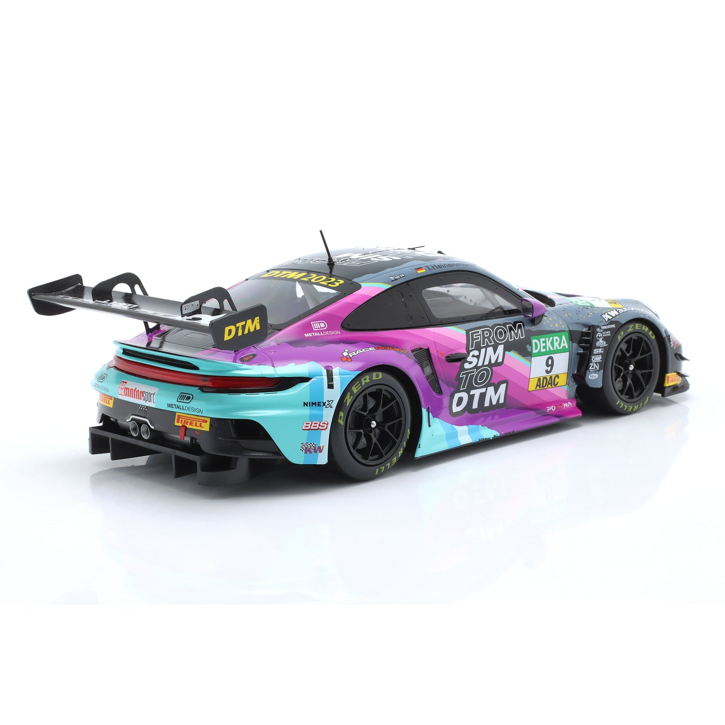 Modellauto Porsche 911 GT3 R (992) From Sim to DTM #9 DTM 2023 Toksport WRT Ixo Maßstab 1:18